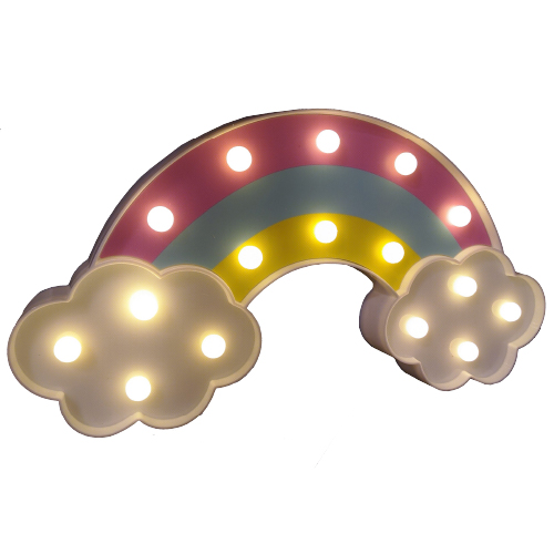 Luz de noche arcoiris pastel 3 colores pilas AA